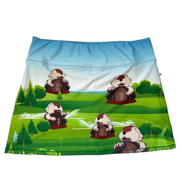 ReadyGOLF Pants - ReadyGOLF Womens Gopher Print Golf Skort XL Novelty Funny Golf Skirt Stretch